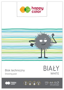 Blok techniczny A4 biały 170g HAPPY COLOR