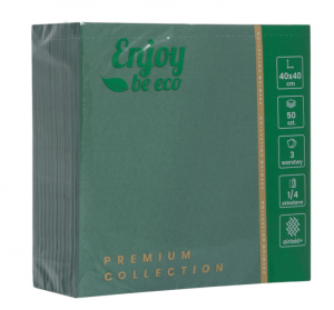 SERWETKI 40X40 3-WARSTWOWE ZIELONE ENJOY 50 szt.