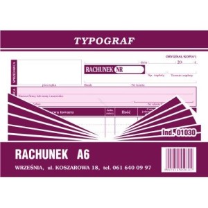 DRUK RACHUNEK ZWYKŁY A-6 01030