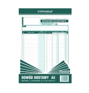 DRUK DOWÓD DOSTAWY A-5 01041