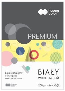 Blok techniczny A4 biały 250g HAPPY COLOR