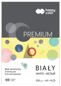 Blok techniczny A3 biały 250g HAPPY COLOR