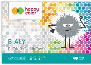Blok rysunkowy A4 biały 100g HAPPY COLOR