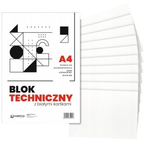 BLOK TECHNICZNY A-4 BIAŁY 140 g/m² WEKTOR