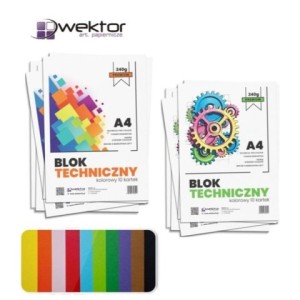 BLOK TECHNICZNY A-4 KOLOR 240 g/m² 10 k.