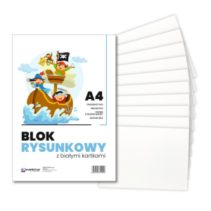 BLOK RYSUNKOWY A-4 BIAŁY 80 g/m² 20 k. WEKTOR