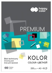 Blok techniczny A3 kolor 220g HAPPY COLOR