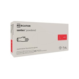Rękawice lateksowe pudrowane Santex L