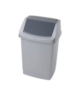 Kosz uchylny Click 15 l srebrny