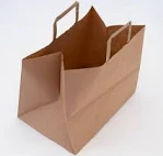 TORBA PAPIEROWA UCHO 320X220X250 BRĄZ CATERINGOWA